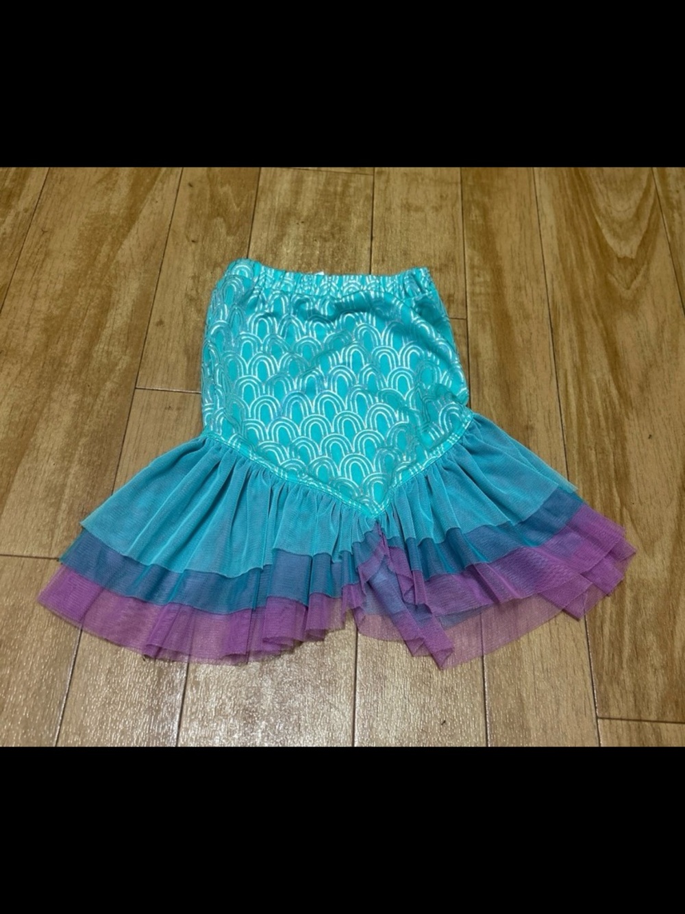 Cat & Jack Turquoise Skirt with Purple and Blue Ruffle Hem
